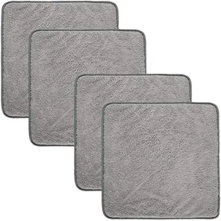 Erwin Müller Geschirrtuch Microfasertuch 4er-Pack, Microfaser grau