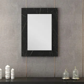 Homemania M.M.01.06.33.02318 Lopus Spiegel, Schwarz, Chrom, Holz, 45 x 1,8 x 60 cm
