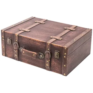 HMF Holzkoffer Vintage 44 x 32 x 16 cm 16-tlg. braun