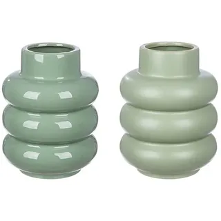 GILDE Vase Rim Keramik H=20cm - Grün
