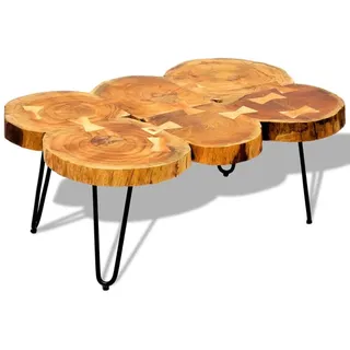 vidaXL Couchtisch 35 cm 6 Baumscheiben Massivholz Akazie