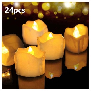 GelldG LED-Kerze 24er-Set Flammenloses LED Kerzen für Weihnachtsdek Hochzeit gelb