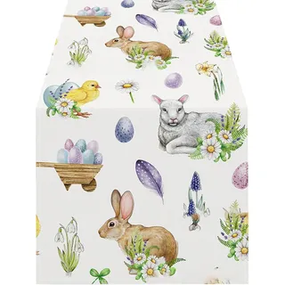 Ostern Tischläufer 33x183cm Eier Motiv Frühjahrsdeko Tischdeko Küche Haus Zq-303