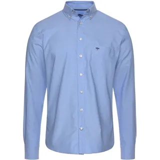 Langarmhemd FYNCH-HATTON, Herren, Gr. M (48/50), N-Gr, blau (hellblau), Web, Obermaterial: 100% Baumwolle, casual, bequem hüftbedeckend, hoch geschlossener Ausschnitt, Langarm 2-Knopf-Manschette, Hemden, mit Button-Down-Kragen