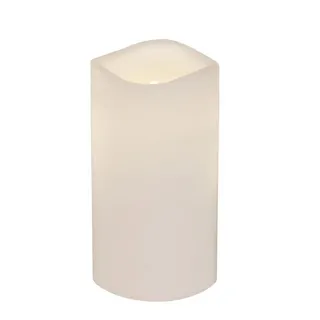 Star Trading Kerze Weiß, LED Timer Warmweiß, Außenbereich, 15 - Ø7,5cm, mit