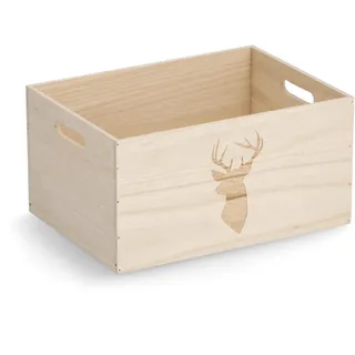 Zeller Aufbewahrungskiste Hirsch 35 x 25 x 18 cm 1-tlg. braun