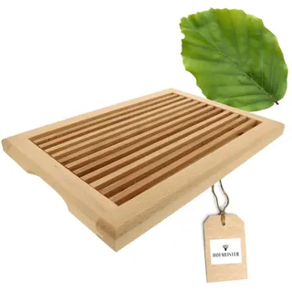 HOFMEISTER® Brotschneidebrett Holz, 40 cm, herausnehmbarere Auffangschale, aus Europa, Schneideunterlage mit Krümelgitter, Buche, stabiles Schneiden, Schneidbrett mit Schublade