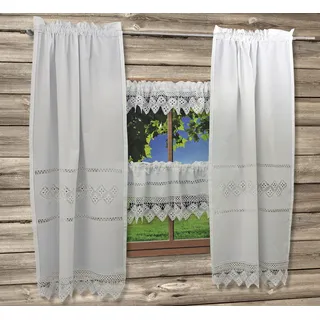 HOSSNER - ART OF HOME DECO Querbehang "BALDO" Gr. 3, weiß, B:120cm H:50cm, Wirkware, Baumwolle, HOSSNER - ART OF HOME DECO, Gardinen