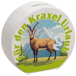 speecheese Spardose Steinbock Spardose mit Spruch: Für den Kraxel Urlaub