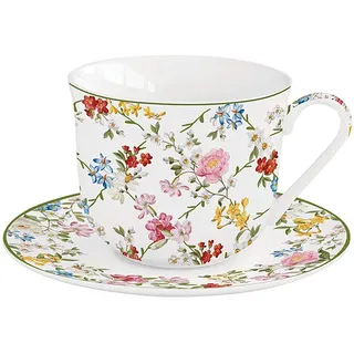 Easy Life Jumbotasse ''Garden Dreams'' in Weiß - 370 ml