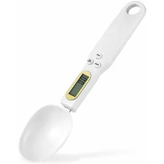 Löffelwaage, Messlöffel, Tragbare Elektronische Waage, Küchenwaage, Lcd-bildschirm, Mini-digitalwaage, 500 G/0,1 G, Unverzichtbare Küchenhelfer (weiß)