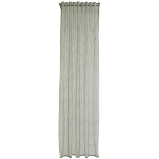 Homing halbtransparente gemusterte Gardine mit Streifen | dekorativer Vorhang Schwarz Weiß (1Stück) 245 x 140 cm (HxB)
