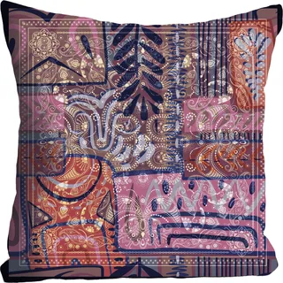 Queence Kissenbezug Ornament 40 x 40 cm Bunt