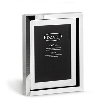 EDZARD Bilderrahmen Caserta, versilbert und anlaufgeschützt, für 10x15 cm Bilder – Fotorahmen silberfarben