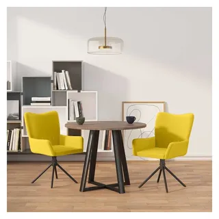vidaXL Esszimmerstuhl drehbar Samt gelb 2er Set