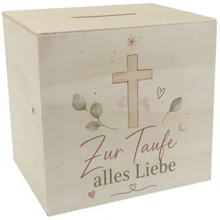 speecheese Spardose Spardose Holz Zur Taufe alles Liebe christlich Sparschwein Mit sanfte