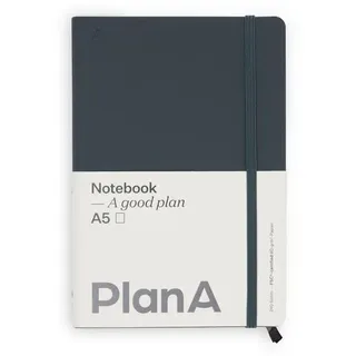 Thalia Notizbuch A5 Hardcover Cool Coal Blanko grau