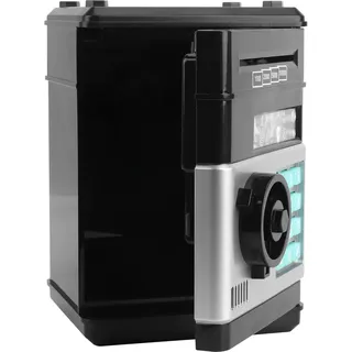 Elektronische Spardose Mit Geldautomaten-simulator Und Zahlenschloss Für Scheine Und Münzen, Schwarze Spardose Als Geschenkidee Für Kinder