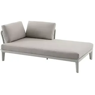 Sunfun Solo Lounge-Ottomane Rope  (L x B x H: 194 x 114,5 x 66 cm, Light-Greige, Aluminium)