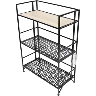 Dekoleidenschaft Simply Modern Standregal 3 Böden klappbar Schwarz