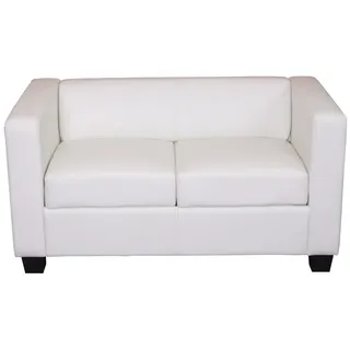 Mendler Couch Kunstleder 2-Sitzer Weiß