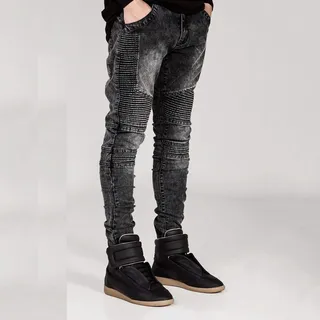 YXYECEIPENO Punk Motorrad Jeans Herren Radhose Gewaschenes Denimgewebe, Winddicht, Atmungsaktiv, Reißfest Und Angenehm Zu Tragen Das Beste Fahrradgeschenk (Color : Gray, Size : 31)
