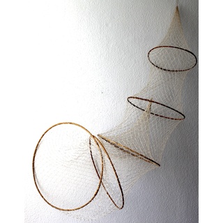 maritime Dekoration Deko Reuse 180cm 5 Bambus Ringe 30-50cm Durchmesser Fischreuse Netz