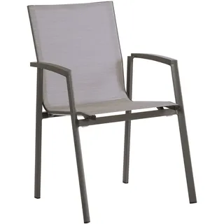 STERN New Top Stapelsessel, anthrazit/silber, Aluminium/Textil, 65x57x89 cm, pulverbeschichtet, stapelbar
