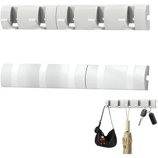 LZPLJLWS Wandgarderobe klappbar 5 Haken Grau – Platzsparende Wandmontage für Flur Schlafzimmer Bad Küche – 2er Set Faltbarer Wandhaken für Jacken Taschen Handtücher Accessoires – modernes Design für