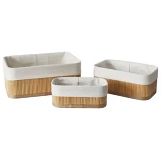 axentia Bambus-Körbe-Set mit Einsatz, 3-teiliges Bambuskorb-Set