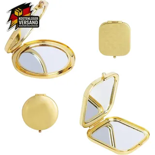 Taschenspiegel Set mit Vergrößerung 1X/2X klappbar für Reisen Make-up Camping