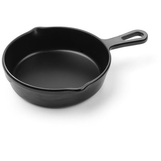 HENDI Mini-Servierschüssel, rund, Little Chef, zum Präsentieren und Servieren von Speisen, nicht für Backofen und Mikrowelle geeignet, mit Griff, mit 2 Ausgüssen, 160x120x(H)30mm, melamin, schwarz