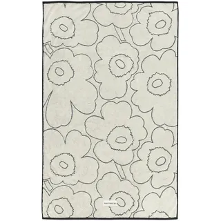 Marimekko - Piirto Unikko Badetuch, 100 x 160 cm, ivory / schwarz