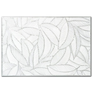 Zeller Present, Tischset, Platzset 'Farn', Kunststoff, Silber, ca. 45 x 30 cm