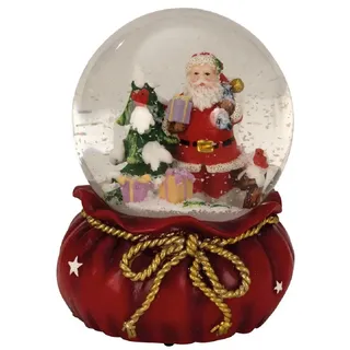 Große Spieluhr Schneekugel Ø 11 cm Weihnachtsmann Spieldose Weihnachten