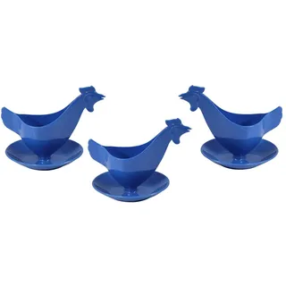 Sonja PLASTIC Eierbecher Huhn in Pastellfarben 3er Set Pastell-blau