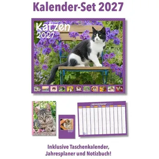 labonté buch + kalender gbr Katzen Kalenderpaket 2027 Wandkalender 2027 DIN A4 hoch