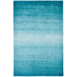 THEKO Wool Comfort Wollteppich 60 x 90 cm Blau/Türkis