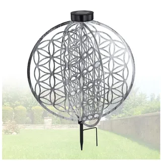 bmf-versand LED Solarleuchte Solarleuchte Garten Scheibe Rund Solarlampe Außen Leuchte Solar mit, Gartenbeleuchtung, Außenlampe, LED fest integriert, warmweiß, Dekoleuchte