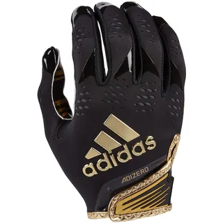 adidas Adizero 12 Football Receiver Gloves, Black/Metallic Gold, Medium