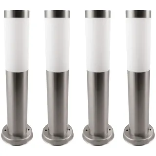 ETC Shop Stehlampe Edelstahl 7,6x45 cm 4er Set silber