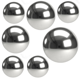MIJOMA Exquisites Set Silberne Spiegelkugeln, Nahtlose Edelstahl Dekokugeln, Gartenkugel Spiegelpoliert, Reflektierende Hohlkugel, für Haus, Garten und Teich (7tlg Set - 4cm 6cm 8cm)