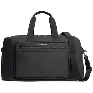 Tommy Hilfiger Weekender TH REPREVE DUFFLE, Unisex Reisetasche, Geschäftstasche mit breitem Logo-Textilband schwarz