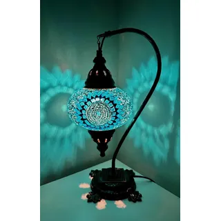 Samarkand - Lights Mosaik - Stehlampe L Tischlampe orientalsiche türkische marokkanische Mosaiklampe Türkis - Kreis