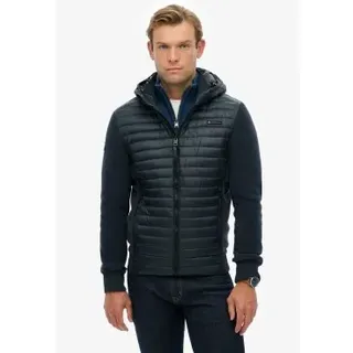 Superdry für Herren. M5012294A Sturmfleece-Hybridmantel mit Kapuze (M), Lässig, Recyceltes Polyester, Nachhaltig, Marine