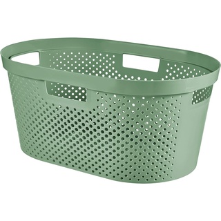 Curver Wäschekorb, 40 l, recycelter Kunststoff, Grün, M