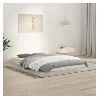 vidaXL Massivholzbett 120 x 190 cm Weiß