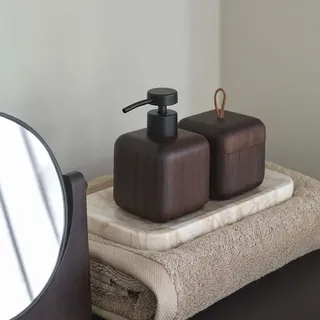 Aquanova Seifenspender Ebony Edelstahl Braun