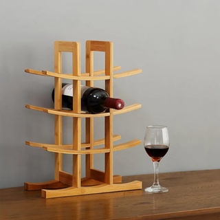 Avilia Flaschenregal | Weinregal | Flaschenhalter aus Bambus | Weinregal aus Holz für 12 Flaschen | Weinregal aus Bambus für 12 Flaschen 30 x 16 x 42 cm