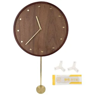 Geräuschlose Wanduhr Aus Holz, Minimalistischer Stil, Zifferblatt Aus Messing, Zum Aufhängen, Elegantes Design Für Zuhause Oder Büro